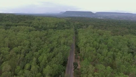 Road in the mountain aerial shot Stock Footage 75044696