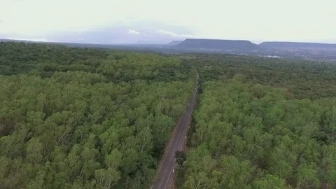 Road in the mountain aerial shot Stock Footage 75044698