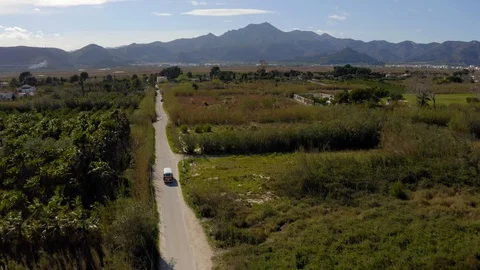 Road mountain aerial view Stock Footage 129634739