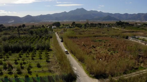 Road mountain aerial view Stock Footage 129634742