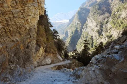 Road in a mountain gorge Stock Photos