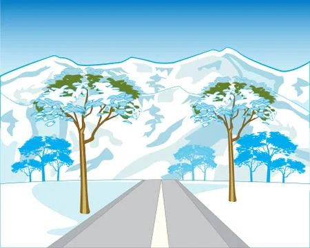 Road in mountain Stock Illustration