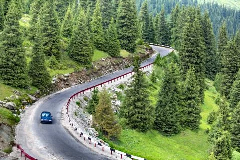 Road in mountain landscape Stock Photos