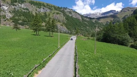 Road in mountain valley Stock Footage 79753252