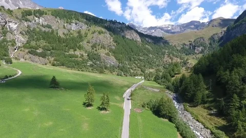 Road in mountain valley Stock Footage 79754254