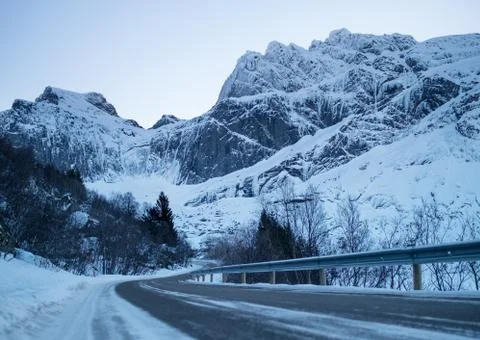 Road in the mountain valley Stock Photos