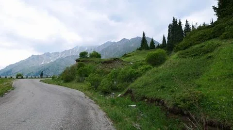 Road with Mountain View Stock Photos