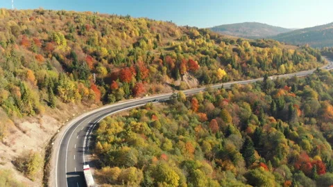 Road in mountains, aerial view 스톡 동영상 124374940