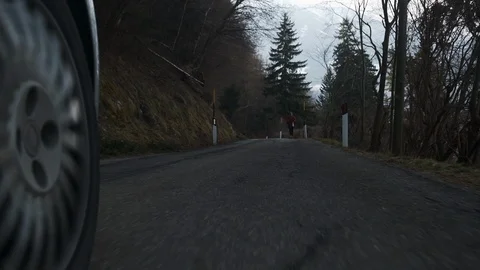 Road, Mountains and Run Man Stock Footage 125522989