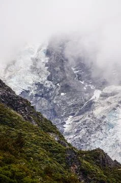 Road in the mountains with clouds Stock Photos
