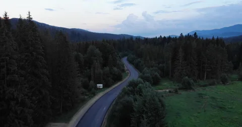 Road in the mountains from a drone. Beautiful mountain landscapes. Stock Footage 150479211