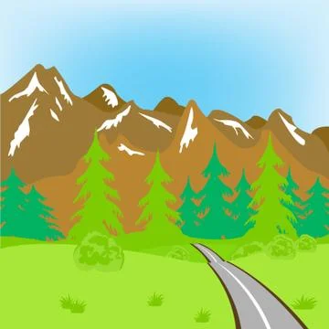 Road in mountains Illustrazione stock