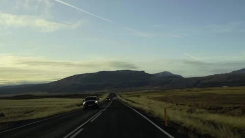 The road to the mountains in the late evening Stock Footage 130459385
