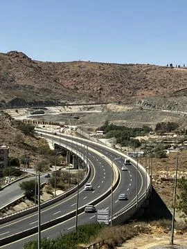 Road in the mountains of Mecca Stock Photos