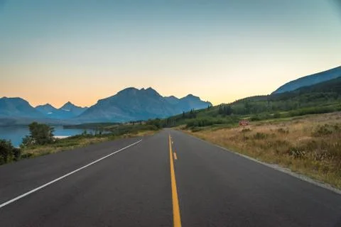 Road to the mountains. Stock Photos