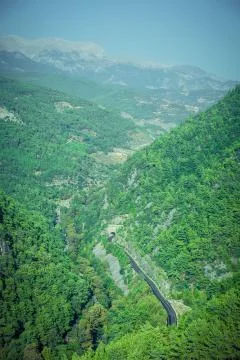 The road into the mountains Stock Photos