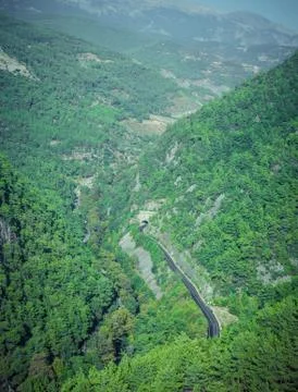 The road into the mountains Stock Photos