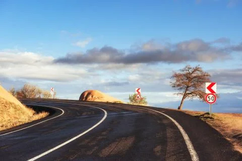 Road in mountains Stock Photos
