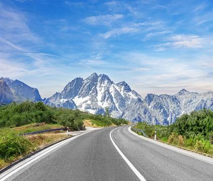 Road to the mountains. Stock Photos