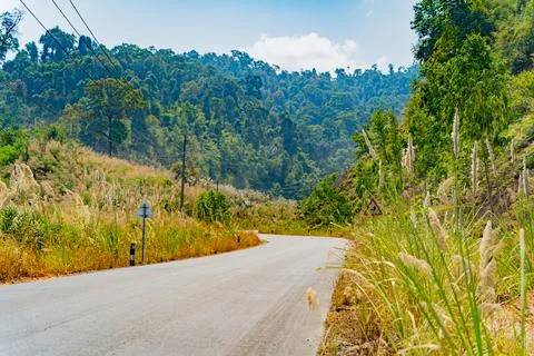 A road in the mountains. 스톡 사진