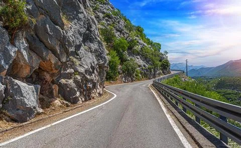 Road to the mountains. Stock Photos