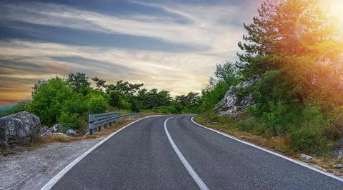 Road to the mountains. Stock Photos