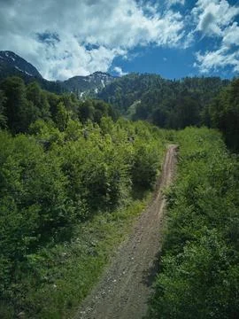 Road to the mountains Stock Photos