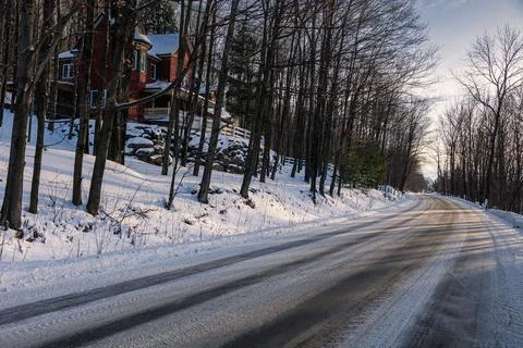 Road in the mountains in Quebec Stock Photos