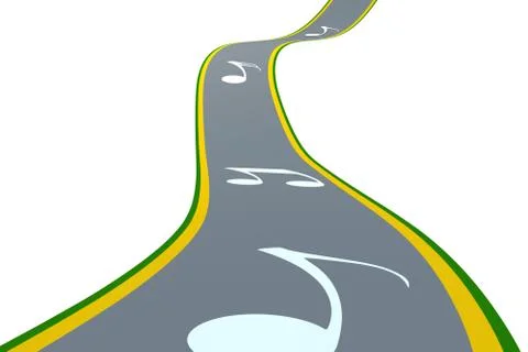 The road with Musical Notes Stock Photos