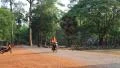 Road near Angkor Thom temple complex in Siem Reap, Cambodia HD Footage