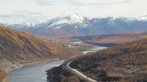 The road near the river Stock Footage 12384632