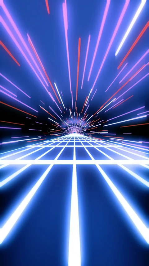The road in the neon tunnel Видео 239134280