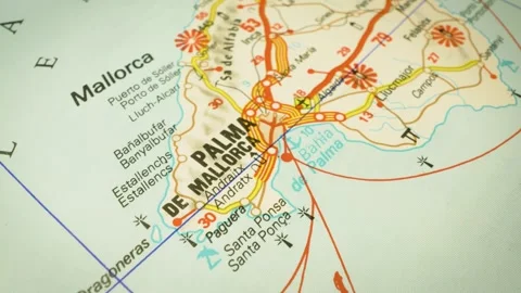 Road network across mallorca to palma de mallorca, spain Stock Footage 345384513