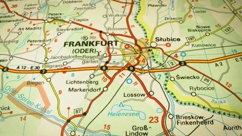 Road network leading to frankfurt (oder), germany – gliding view Stock Footage 346188155