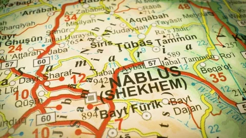 Road network leading to nablus (shechem), west bank – gliding view Stock Footage 346188308