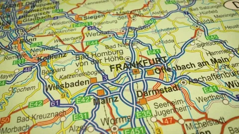 Road network from stuttgart to mannheim and frankfurt, germany Stock Footage 343822252