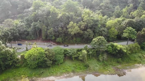 Road next to lake Stock-Footage 153642076