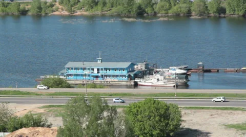 Road next to river Stock Footage 27788631