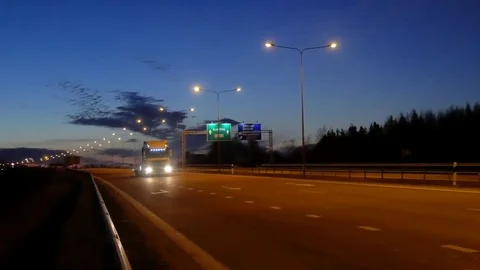 Road at night Stock Footage 74063912