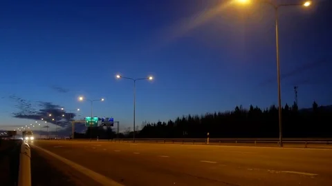 Road at night Video stock 74063943