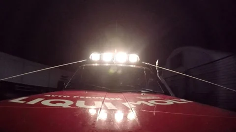 Off Road at Night Front Light Flash Video stock 46016842