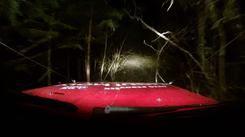 Off Road at Night Front View Stock-Footage 46016900