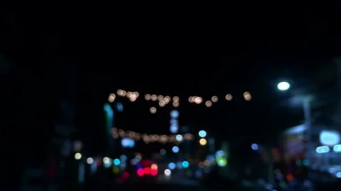 The road with night light and Bokeh 库存影片 77136152