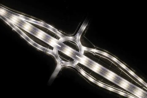Road in the night light. Foto stock