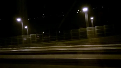 The road at night with lights Stock Footage 91990655