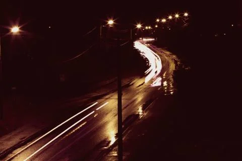 Road in night Foto stock