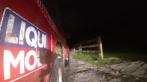 Off Road at Night Side View Stock-Footage 46016839