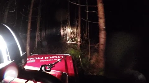 Off Road at Night Top Spotlight Stock-Footage 46016946