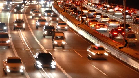Road Night Traffic Video stock 114501543