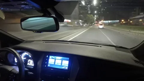 Road night vision driver - time lapse Stock Footage 103186771